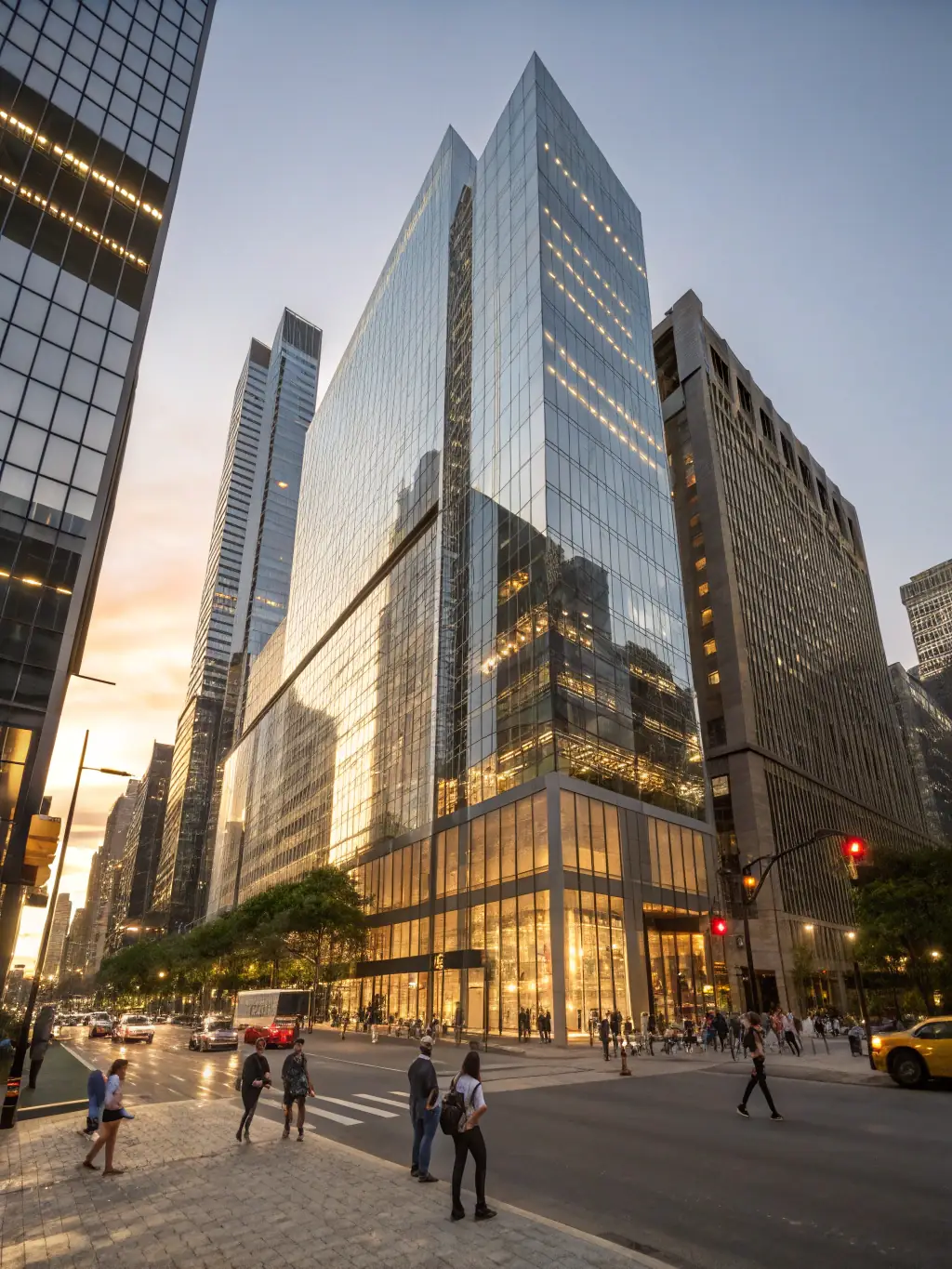 A modern office building with Elaf Future's logo subtly displayed, representing the company's investment opportunities in commercial real estate. The image should convey professionalism and growth.